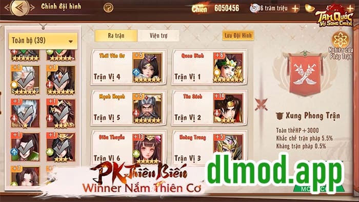 mãnh tướng xuất chiến mod